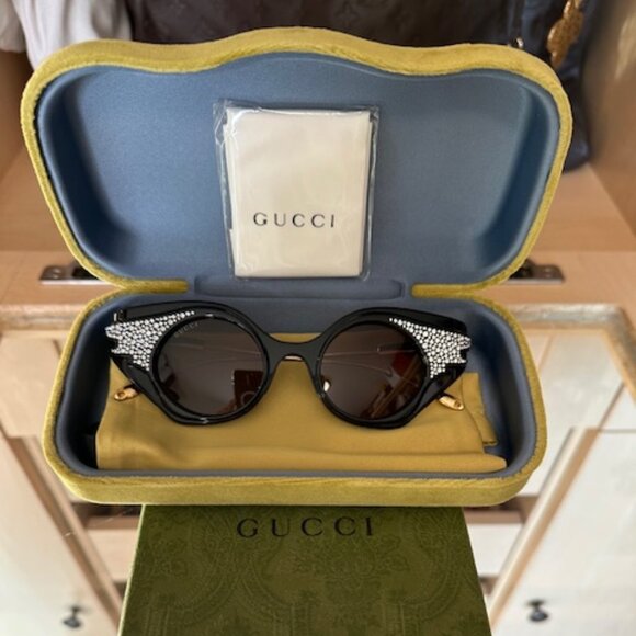 Gucci Cat Eye Colorblock Pattern Sunglasses New in Box - Picture 2 of 8